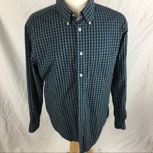 Brooks Brothers XL Green Check Long Sleeve Shirt